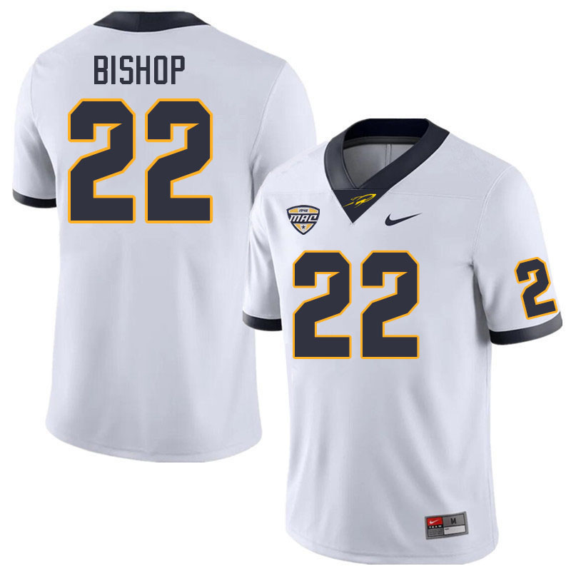 Toledo Rockets #22 Brian Bishop College Football Jerseys Stitched Sale-White